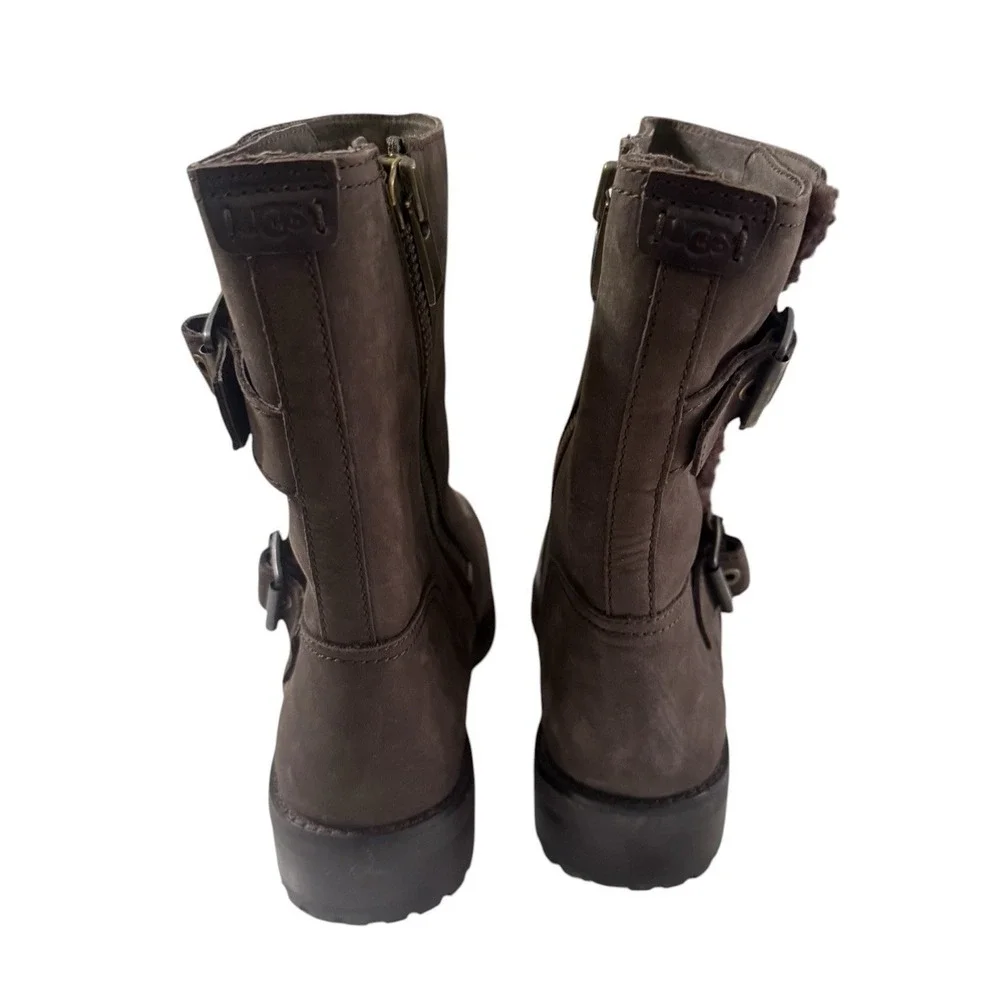 UGG NIELS II WATER RESISTAN WOMEN BOOTS LEATHER Stout Brown US 9.5
